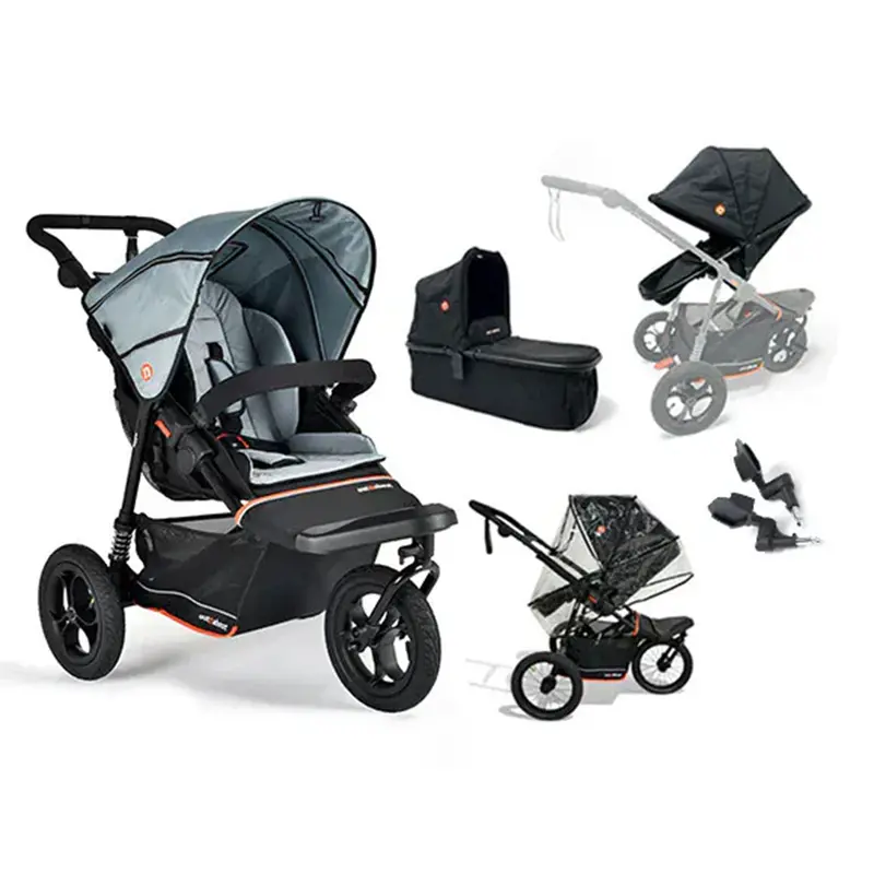 Out N About Nipper V6 Switch Newborn Bundle In Rock Salt Grey 1