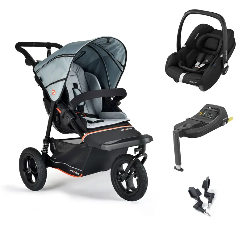 Out N About Nipper V6 Travel System In Rock Salt Grey 1