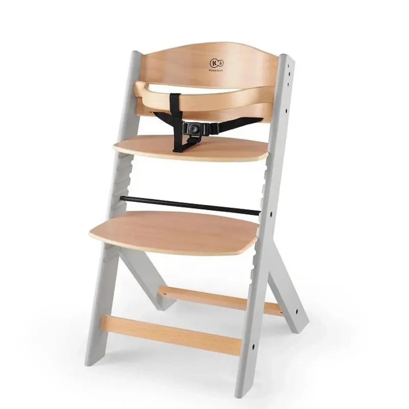 Outlet - Kinderkraft Enock Wooden Highchair - Wooden Grey 2