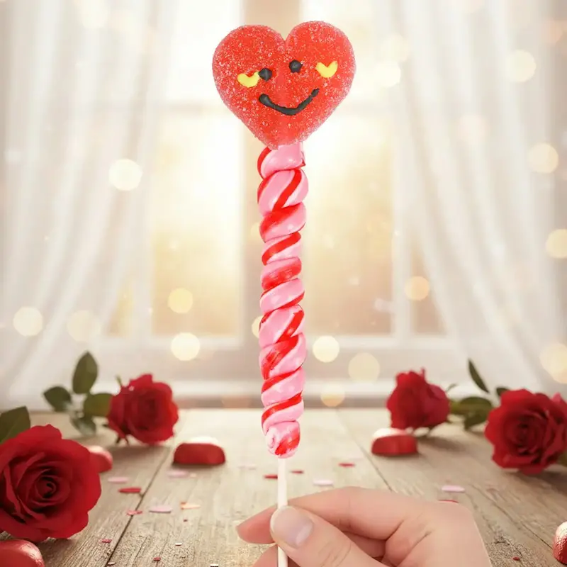 Paleta De Gomita Y Caramelo, Corazón, Color Rojo 1