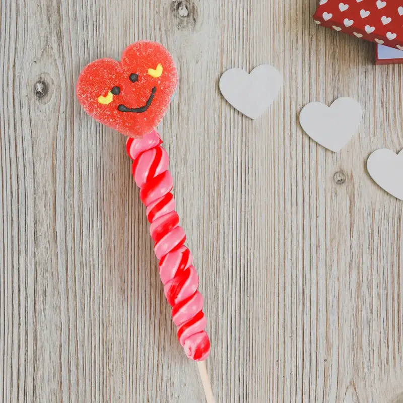 Paleta De Gomita Y Caramelo, Corazón, Color Rojo 2