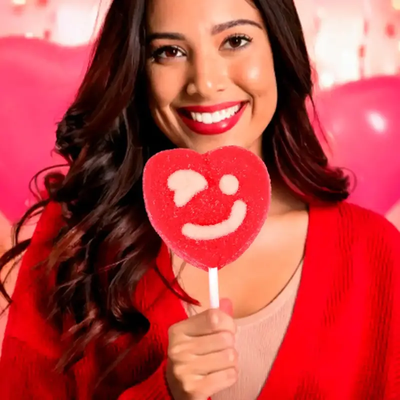 Paleta De Malvavisco, Corazón, Color Rojo 1