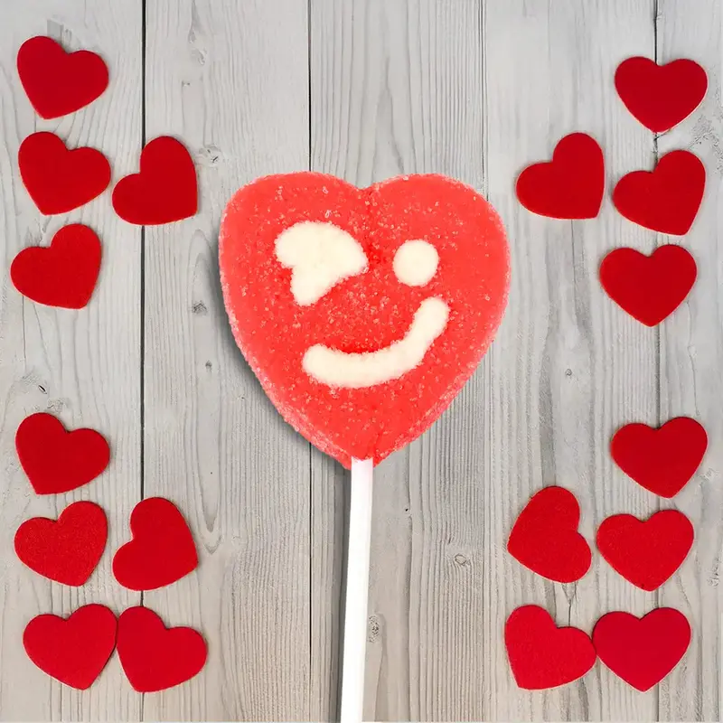 Paleta De Malvavisco, Corazón, Color Rojo 2