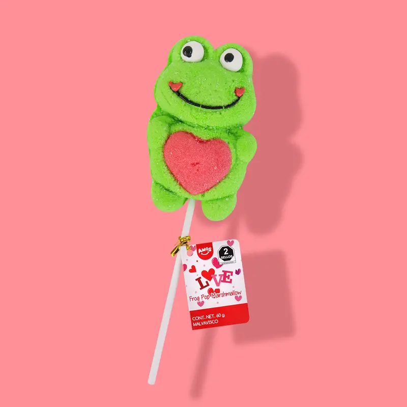 Paleta De Malvavisco En Forma De Rana Con Corazón, 60Gr. 2