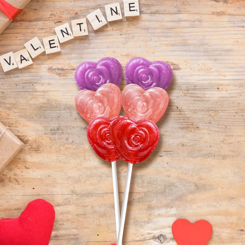 Paletas De Rosas De Corazón Amos, 60Gr 1