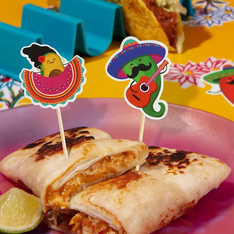 Palillos Botaneros Con Diseño De Fiestas Patrias, 4Pzas 1