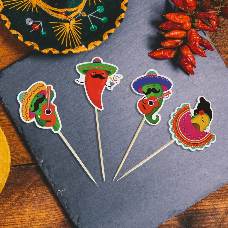 Palillos Botaneros Con Diseño De Fiestas Patrias, 4Pzas 2