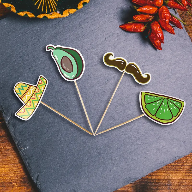 Palitos Botaneros, Diseño De Fiestas Patrias, 4 Pzas 2