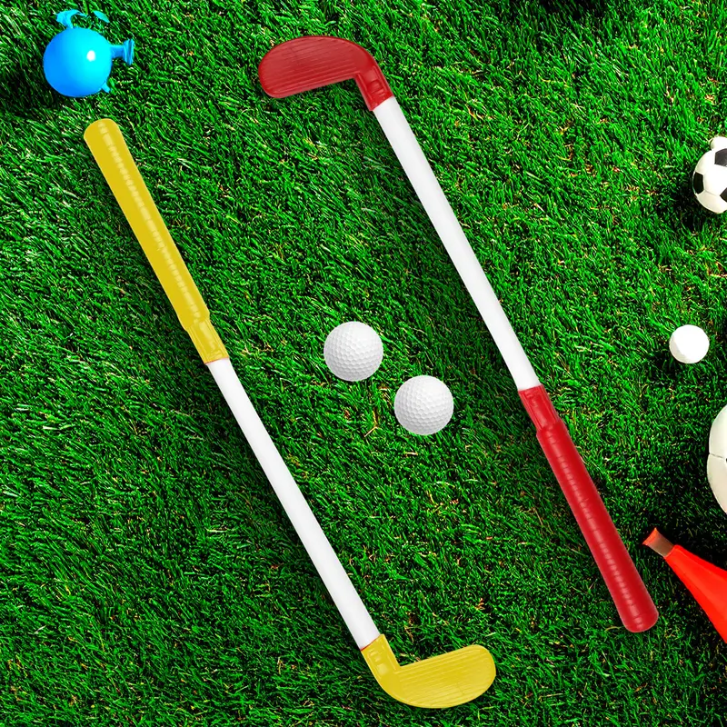 Palos De Golf De Juguete, Plástico, 4 Pzas, Color Amarillo Y Rojo 1