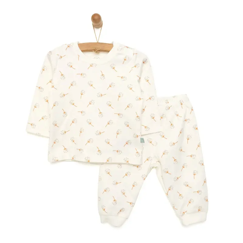 Pambuliq Baby Girl Long Sleeve Pyjamas Set - Ecru 1