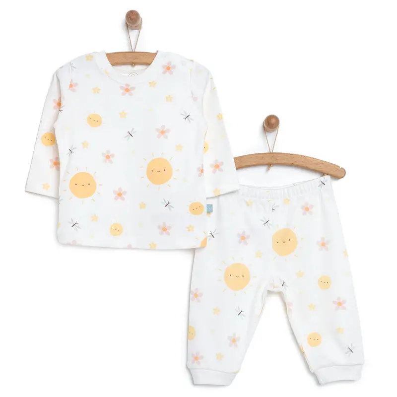 Pambuliq Baby Girl Long Sleeve Pyjamas Set - Light Yellow 1