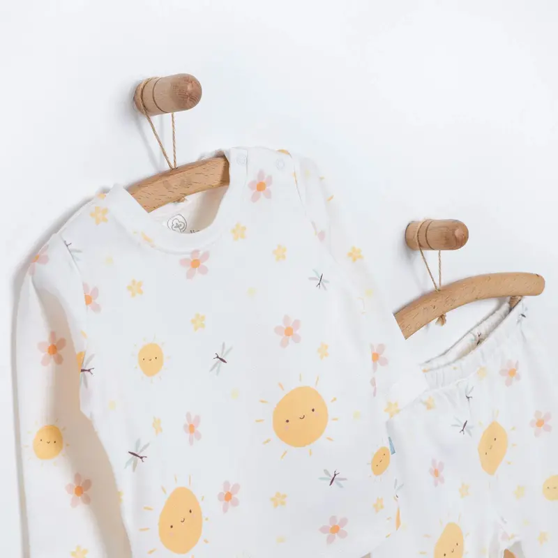 Pambuliq Baby Girl Long Sleeve Pyjamas Set - Light Yellow 3