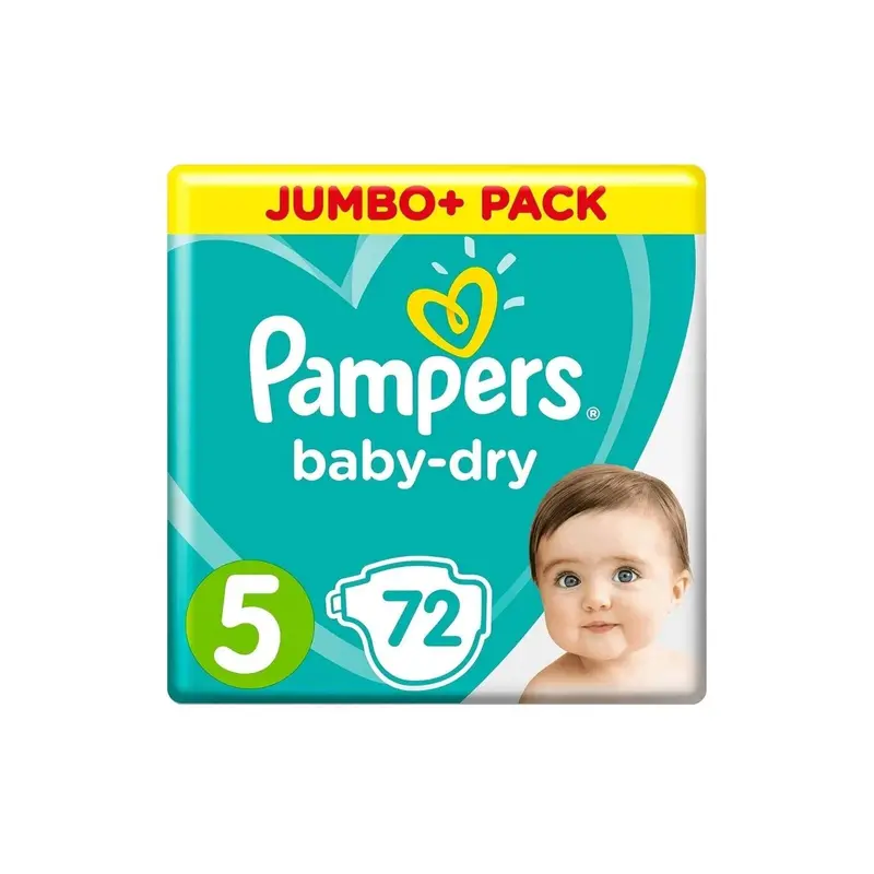 Pampers Baby Dry Size 5 Jumbo Pack - 72 Nappies 1