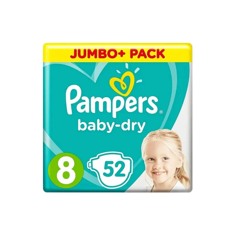 Pampers Baby Dry Size 8 Jumbo Pack - 52 Nappies 1