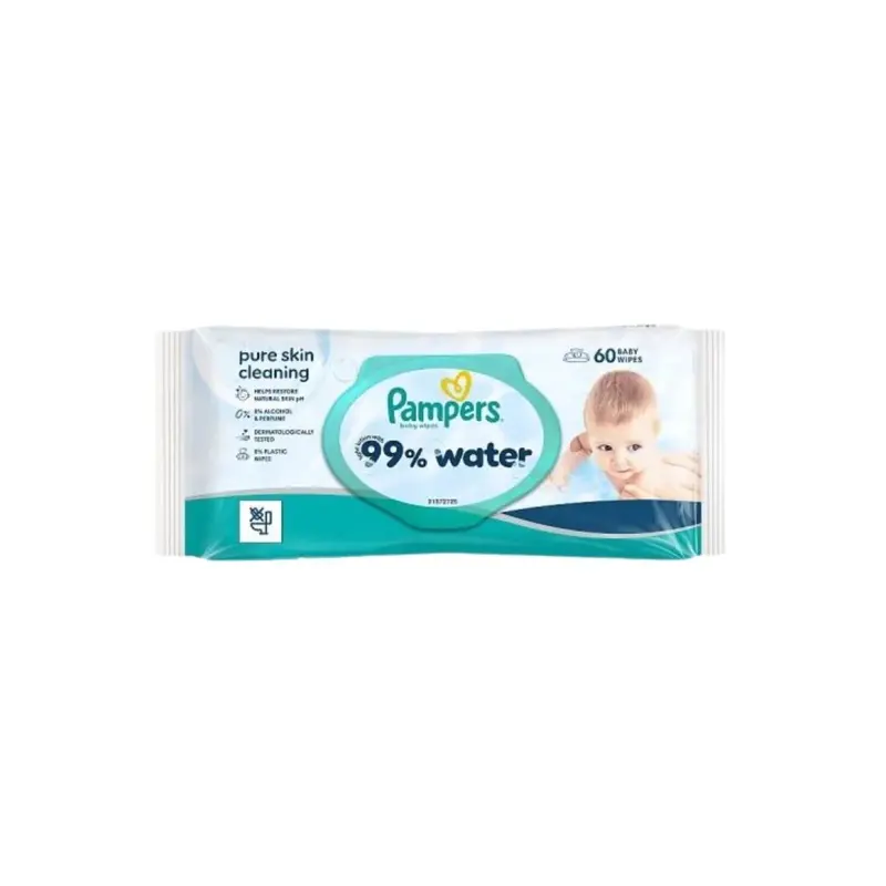 Pampers Baby Water Wipes 60 Pcs 1