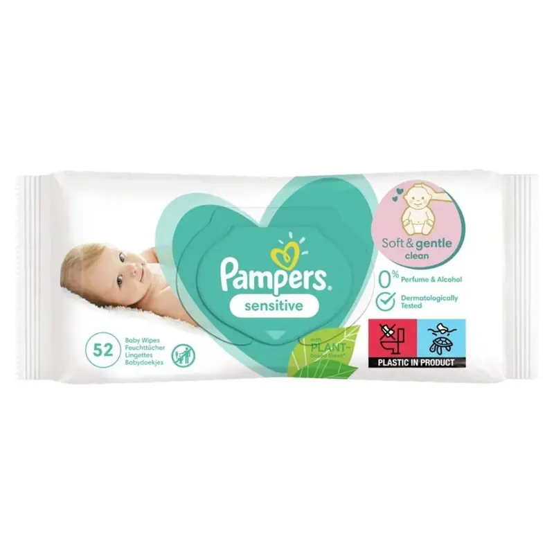 Pampers Baby Wipes Sensitive 52 Pcs 1