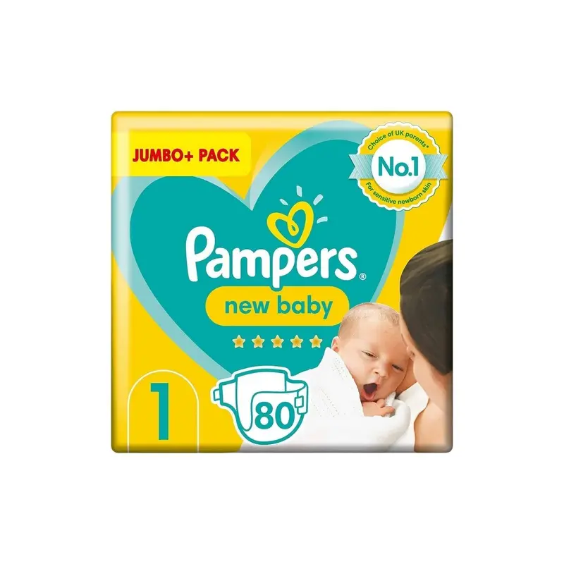 Pampers New Baby Size 1 Jumbo Pack - 80 Nappies 1