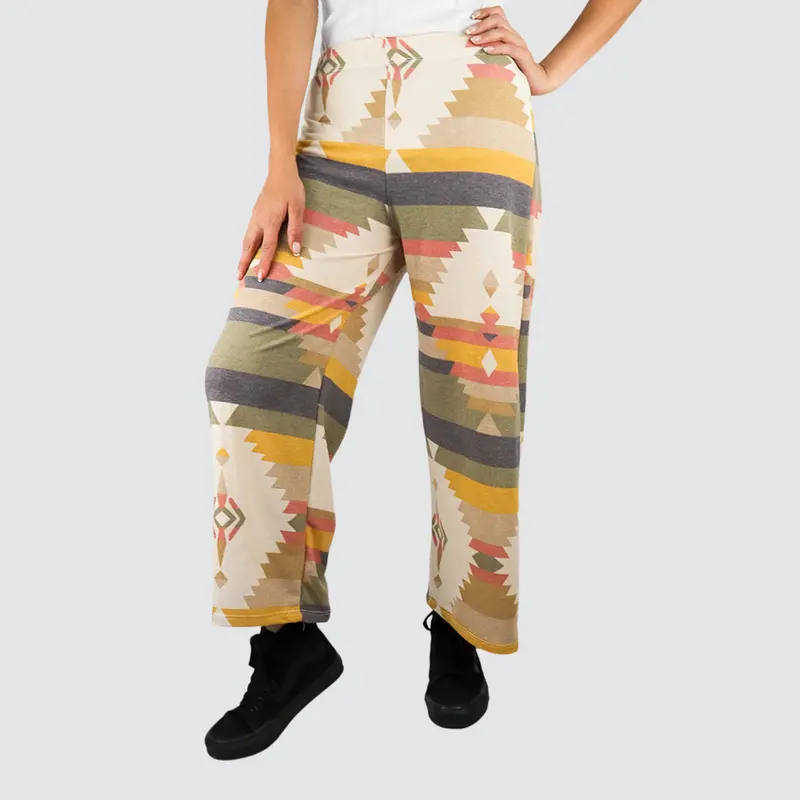 Pantalón Casual Color Beige Con Estampado Para Dama 1