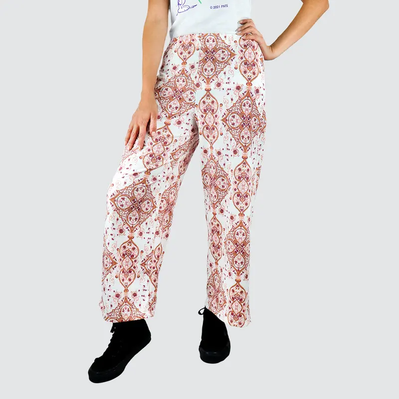 Pantalón Casual Color Blanco Café Con Estampado Para Dama 1