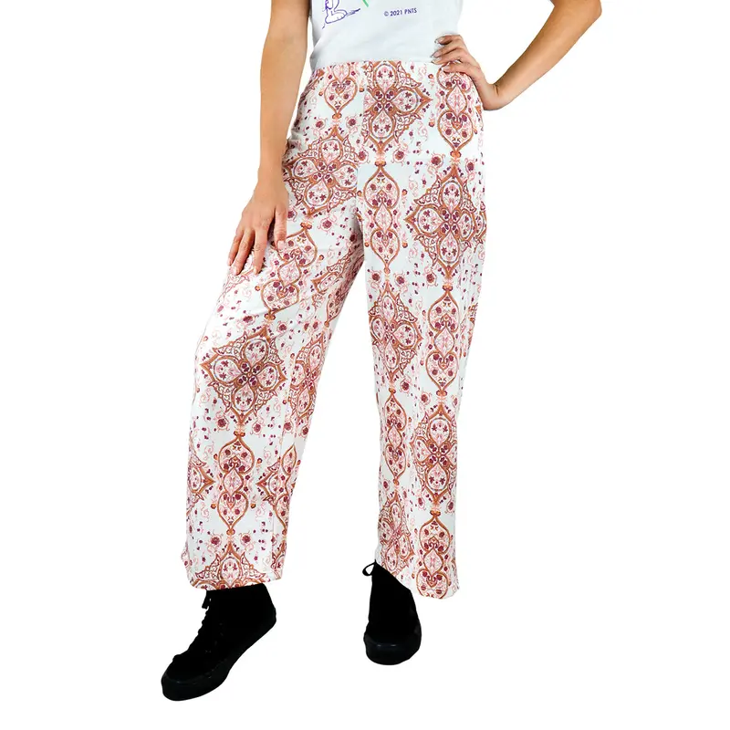 Pantalón Casual Color Blanco Café Con Estampado Para Dama 2