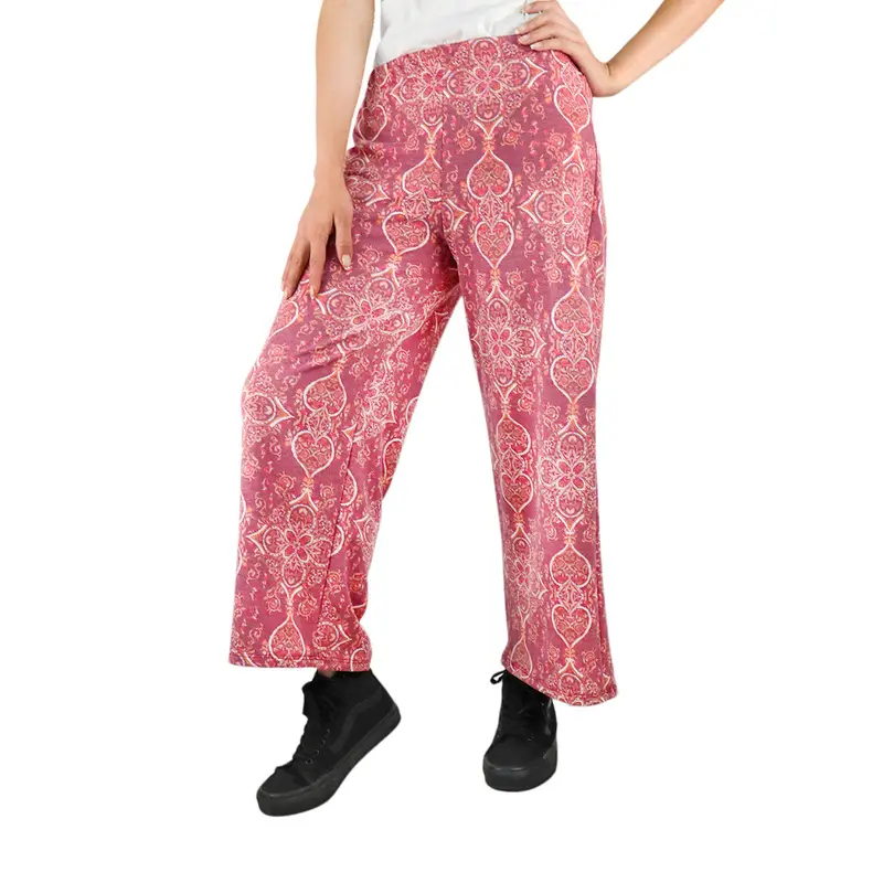 Pantalón Casual Color Vino Con Estampado Para Dama 2