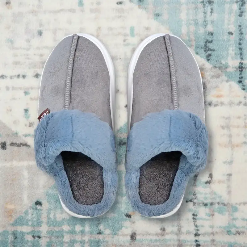 Pantuflas, Color Gris, Suela Blanca 2