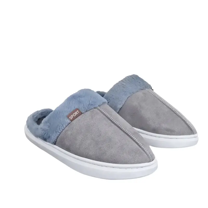 Pantuflas, Color Gris, Suela Blanca 3