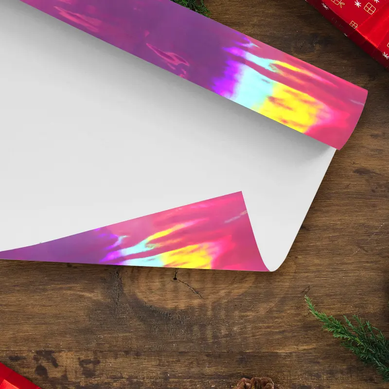 Papel De Regalo Navideño Color Rosa Iridiscente 2