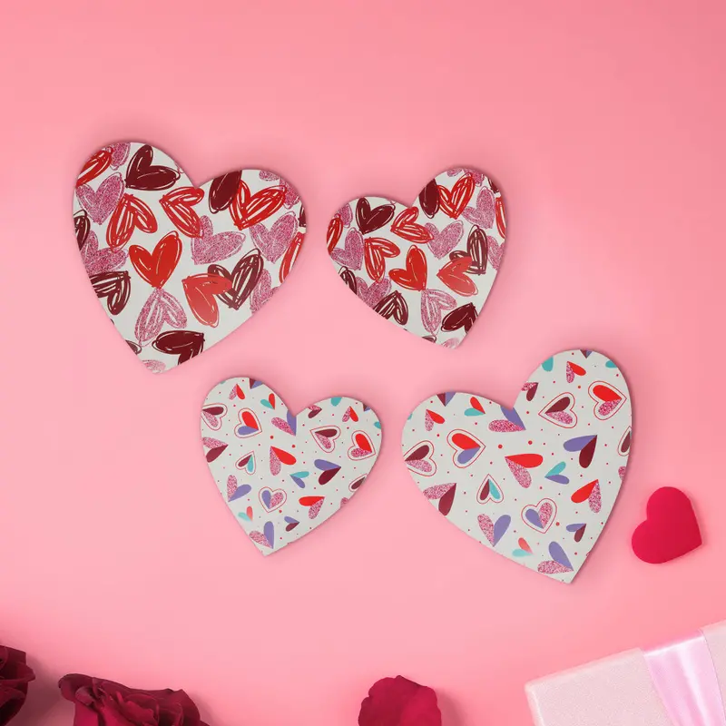 Papel Decorativo De Corazones, 4 Pzas 2
