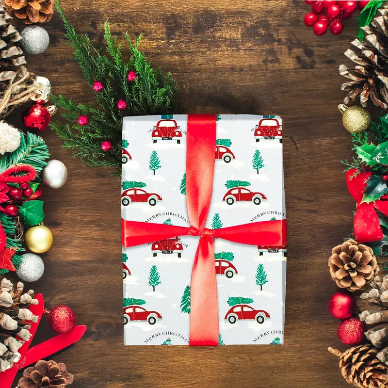 Papel Navideño Para Envolver Regalos, Bocho 1