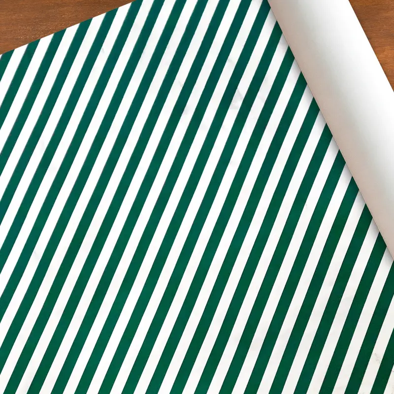 Papel Navideño Para Envolver Regalos, Color Verde Y Plata 2