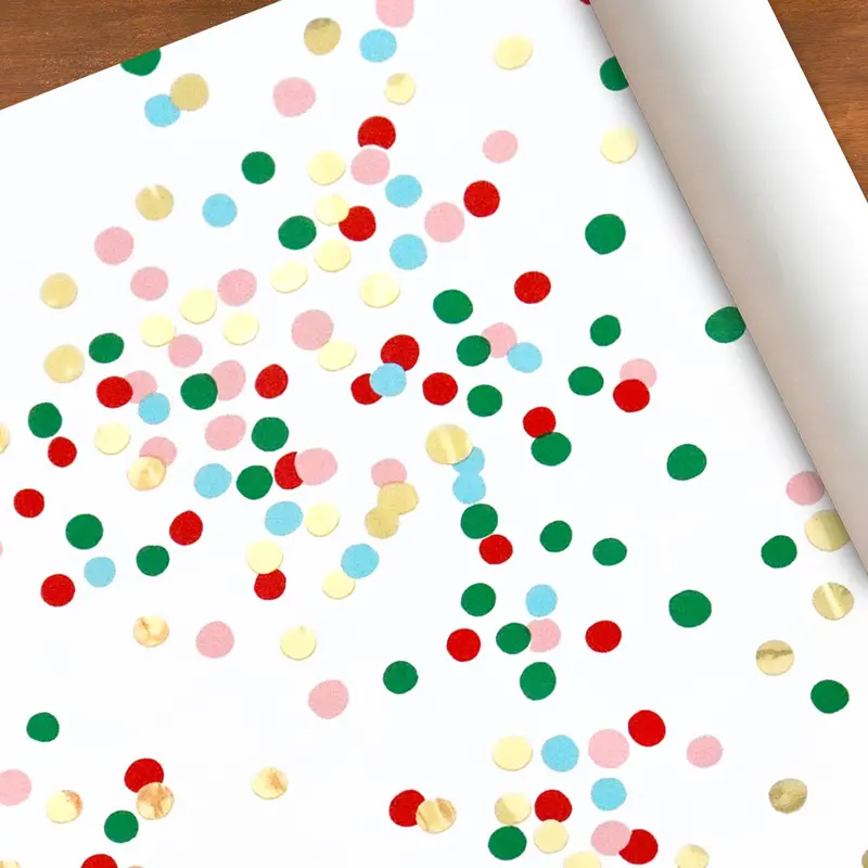 Papel Navideño Para Envolver Regalos, Confeti 2