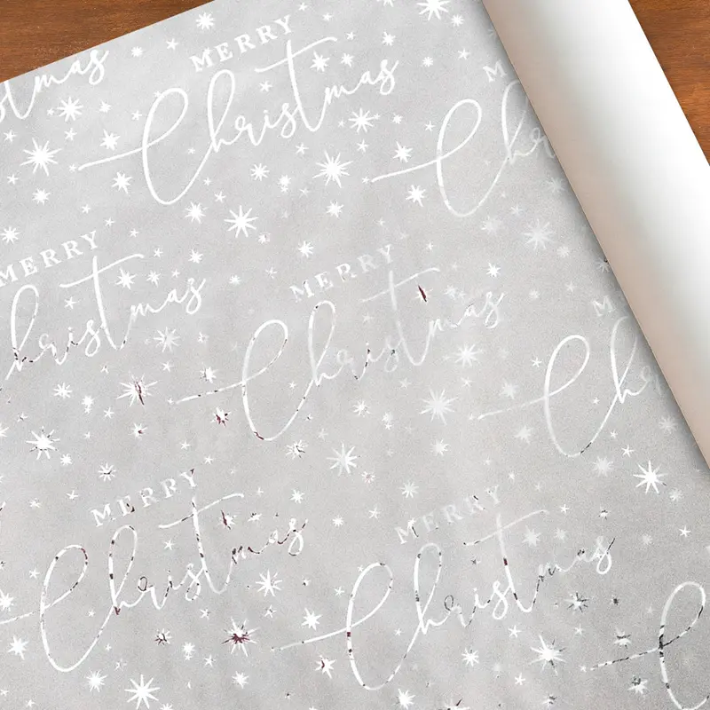 Papel Navideño Para Envolver Regalos, Merry Christmas, Brillante 2