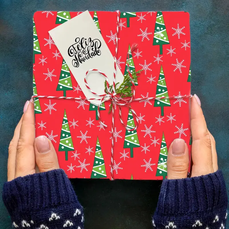 Papel Para Envolver, Navideño, Color Rojo 1