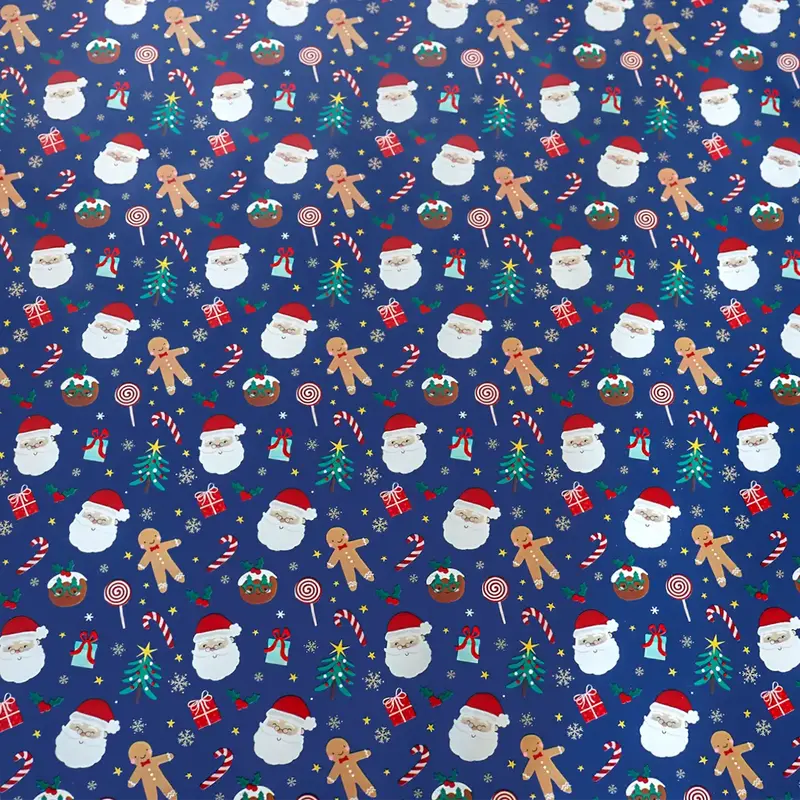 Papel Para Envolver Regalos Navideño, Diseño Santa Claus 1