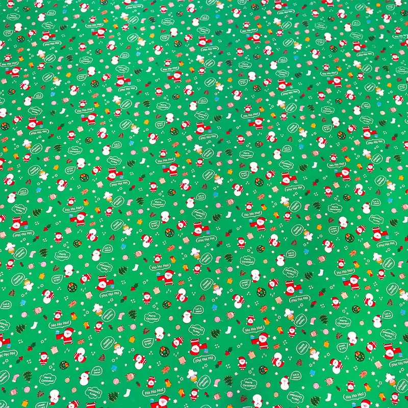 Papel Para Envolver Regalos Navideño, Personajes, Color Verde 1
