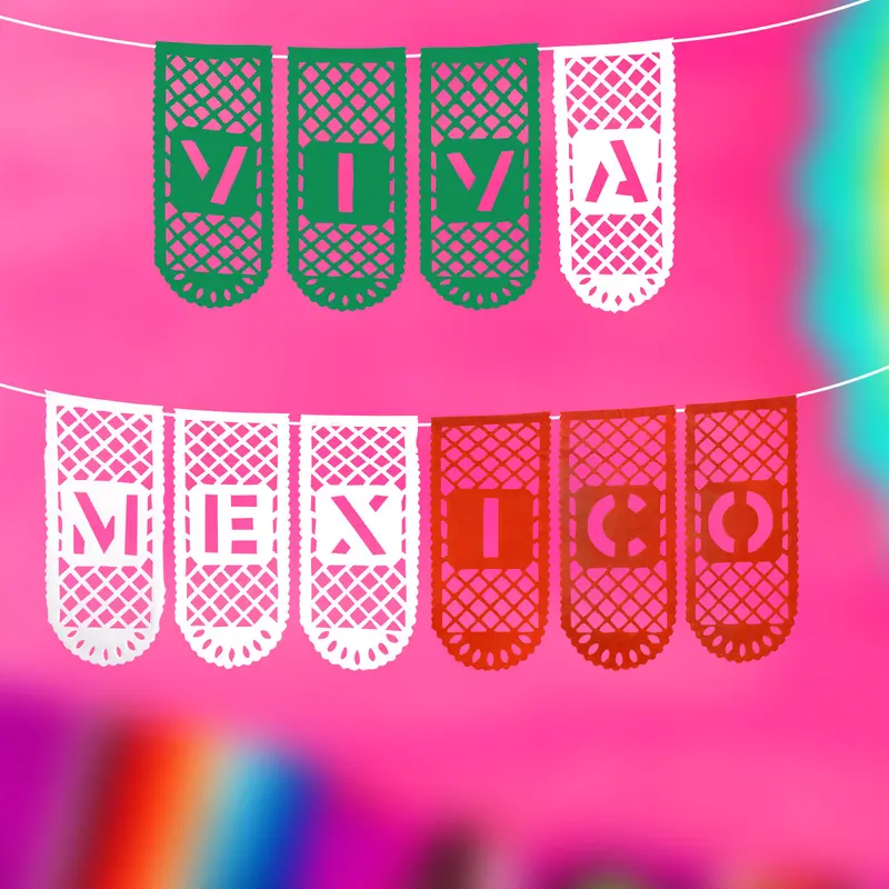 Papel Picado Para Fiestas Patrias, Viva México 1