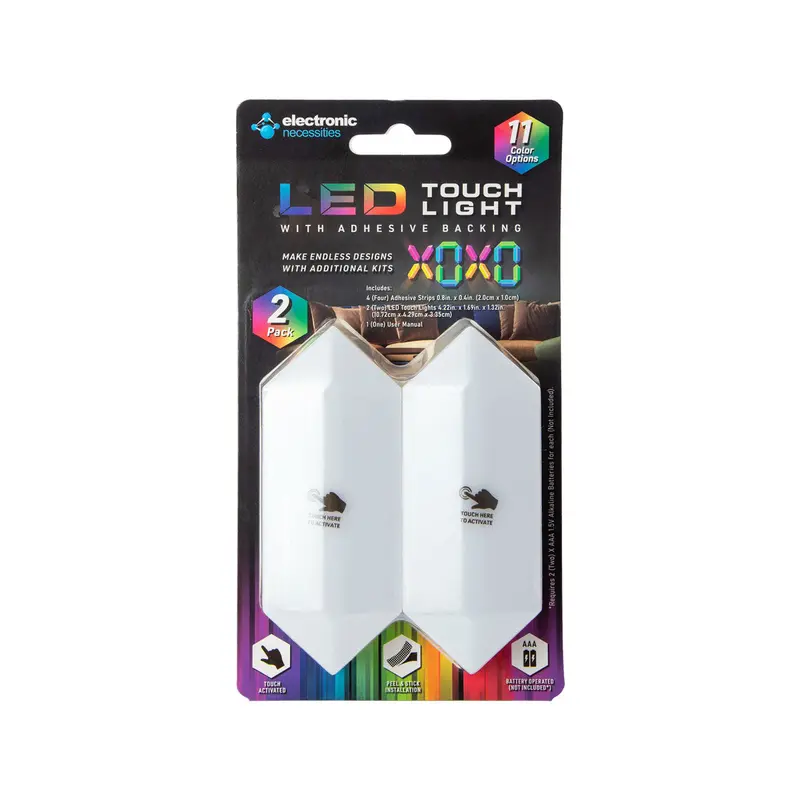 Paquete De 2 Luces Led Táctiles Multicolor De Hexágono Largo 1