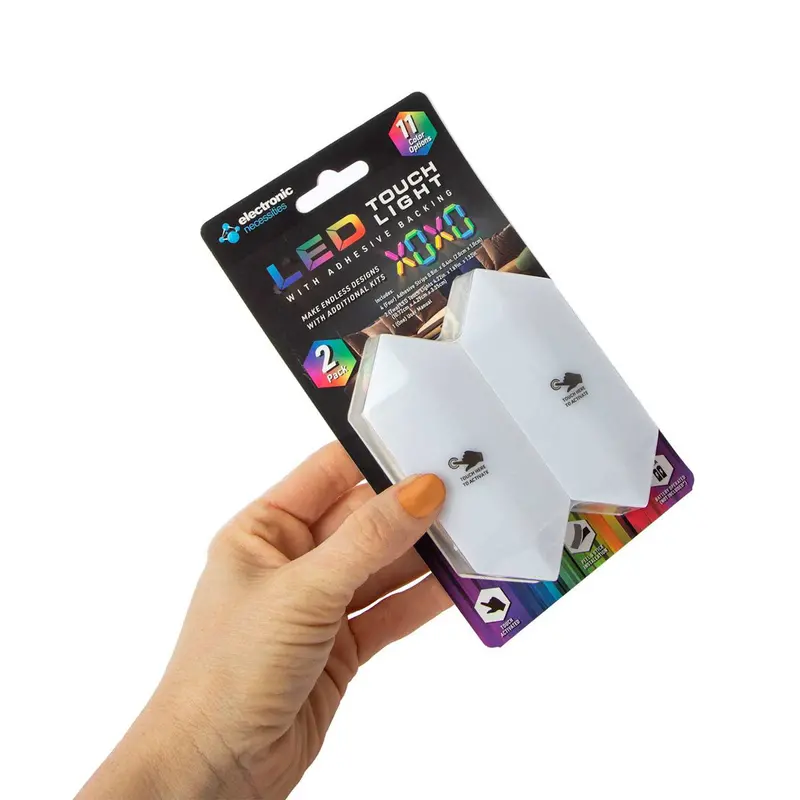 Paquete De 2 Luces Led Táctiles Multicolor De Hexágono Largo 2