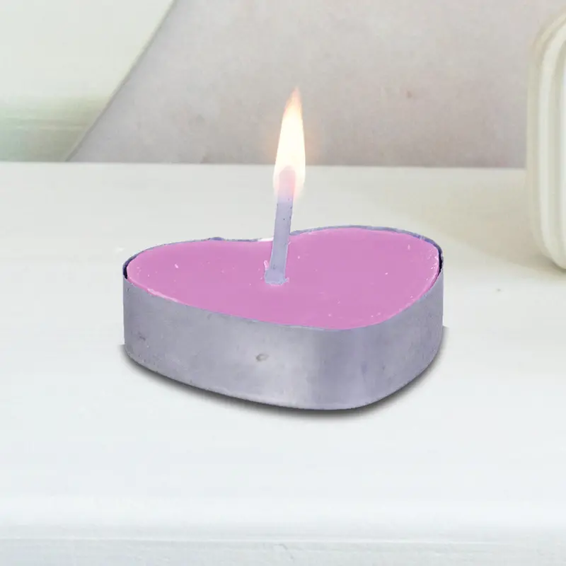 Paquete De 2 Velas En Forma De Corazón Color Rosa 1