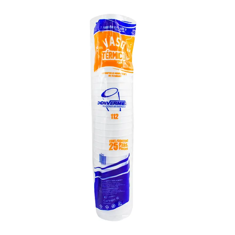Paquete De 25 Vasos Térmicos, Convermex 355Ml 1