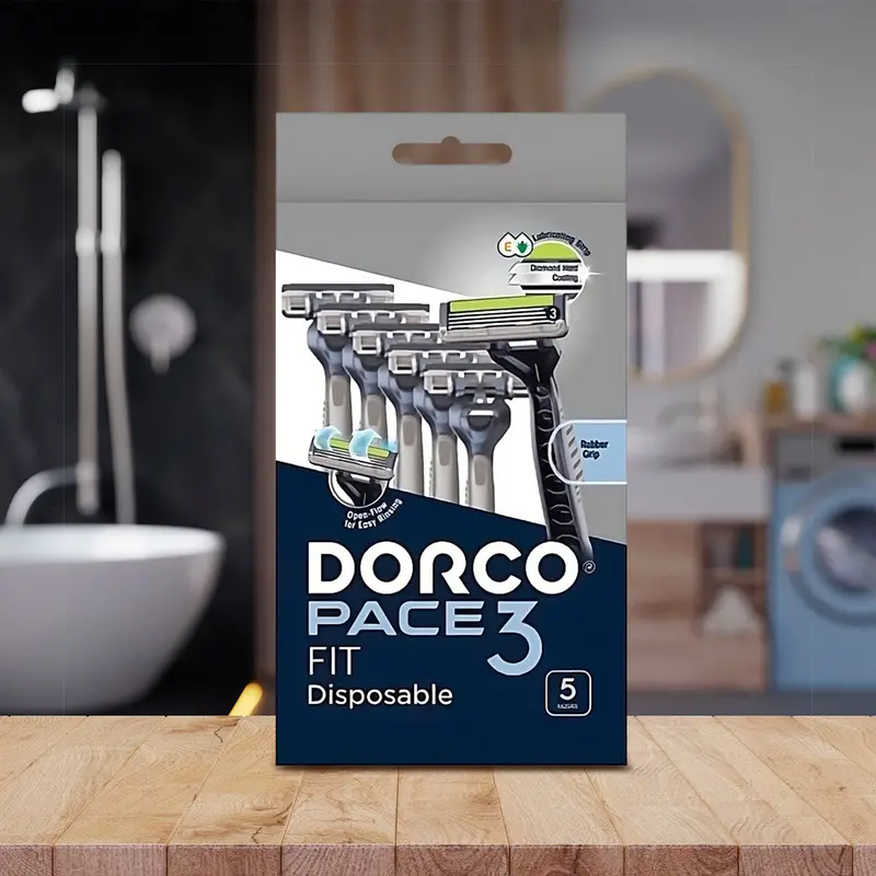 Paquete De 5 Rastrillos Desechables Para Hombre, Dorco Pace3 1