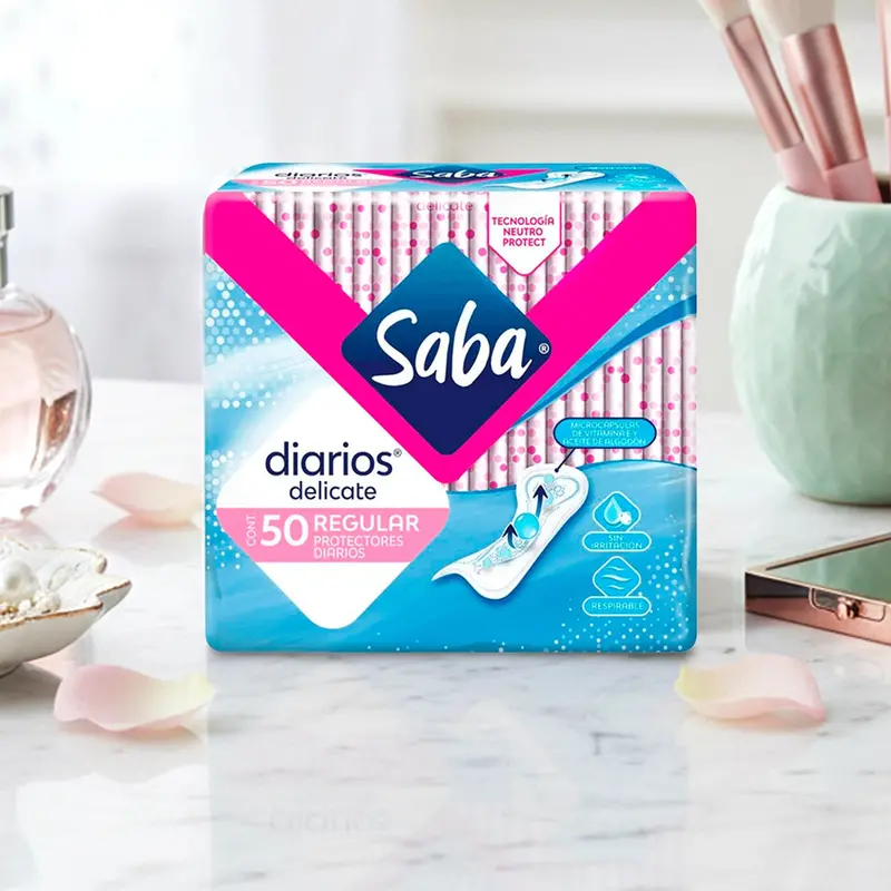 Paquete De 50 Protectores Diarios, Saba 1