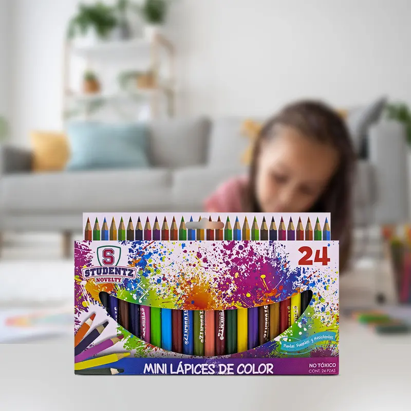 Paquete De Mini Lápices De Colores 24 Pz. 1