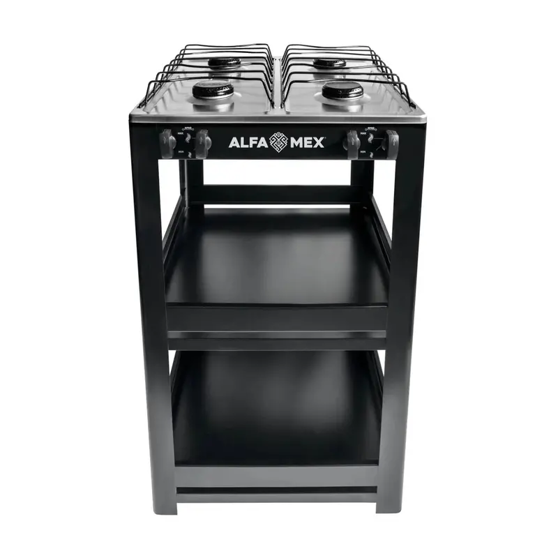 Parrilla De Estante Alfamex 4 Quemadores Negra 412 1