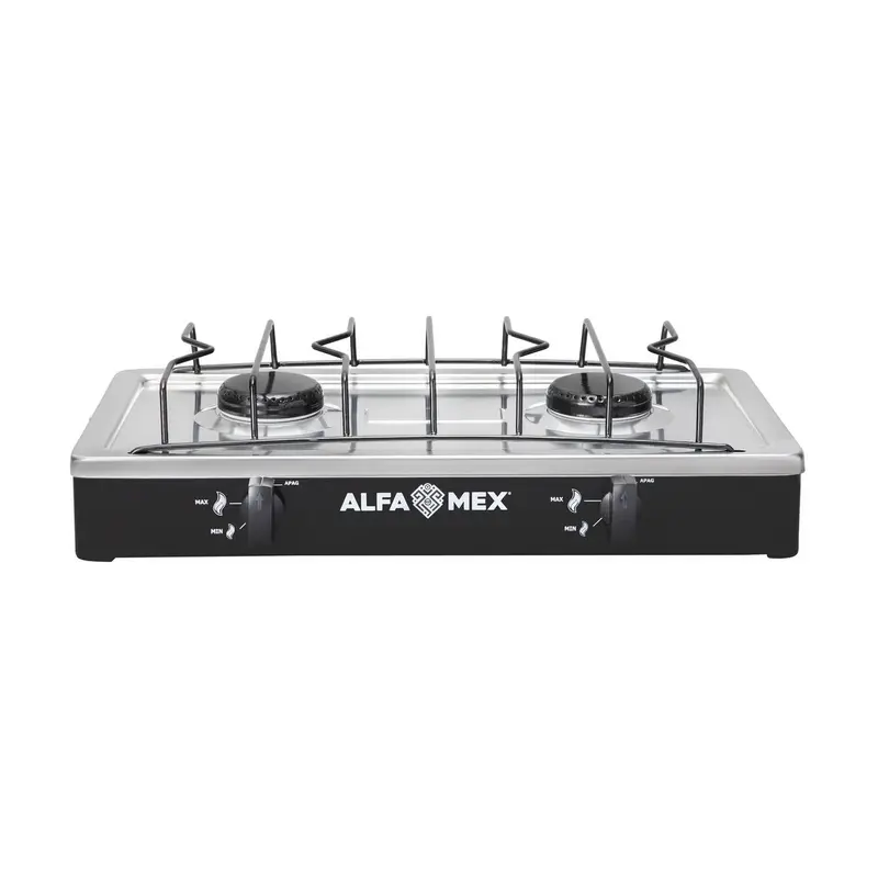 Parrilla De Gas Alfamex 2 Quemadores Negra 304 1