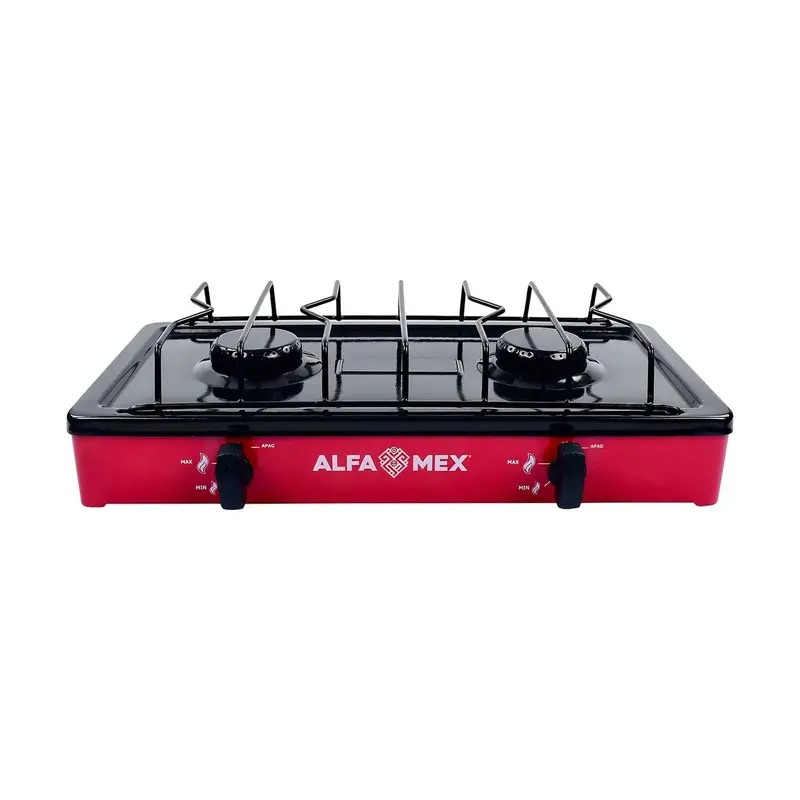 Parrilla De Gas Alfamex 2 Quemadores Roja 303 1