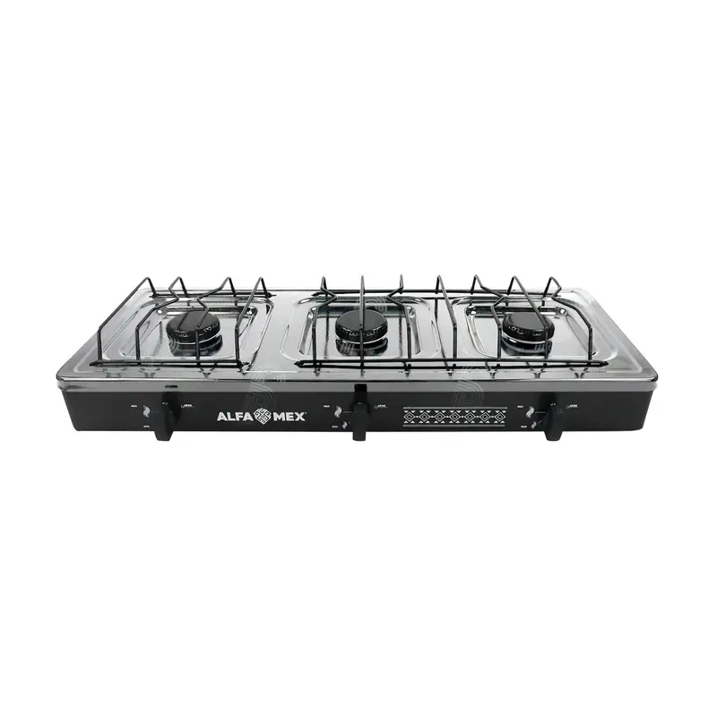 Parrilla De Gas Alfamex 3 Quemadores Negra 612 1
