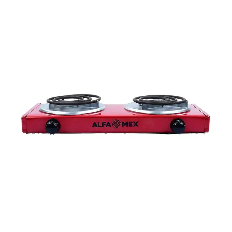 Parrilla Eléctrica Alfamex 2 Quemadores Roja B762-5 1