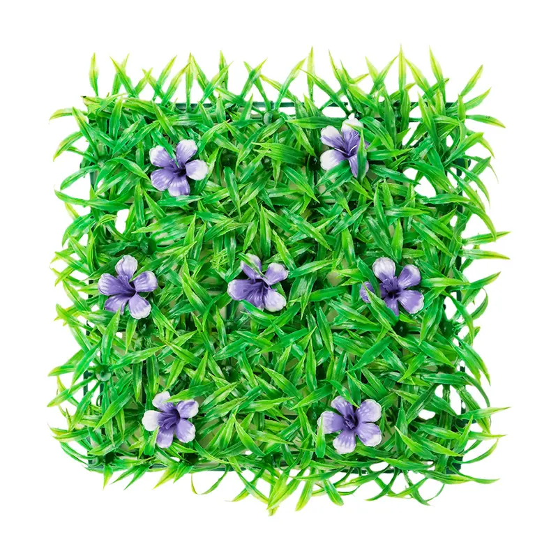 Pasto Artificial Con Flores Color Morado Para Decoración, 25X25cm 2